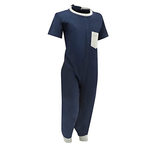 Kaycey Special Needs Adaptive Clothing For Children, Short Sleeve Long Leg Zip Back Jumpsuit