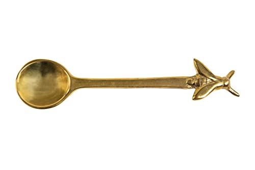 Creative Co-Op Brass Sugar/Honey Spoon with Bee Handle