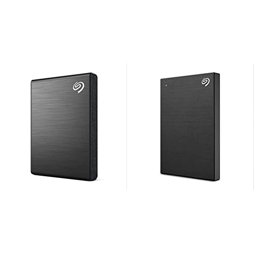 Seagate One Touch 1 TB External SSD up to 1030 Mb/s, for Windows and Mac, with Android App & One Touch 2TB External HDD with Password Protection – Black, for Windows and Mac