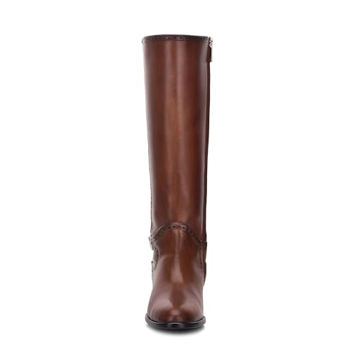 FRANCO CUADRA Women's Riding Boot in Genuine Leather Honey Brown3
