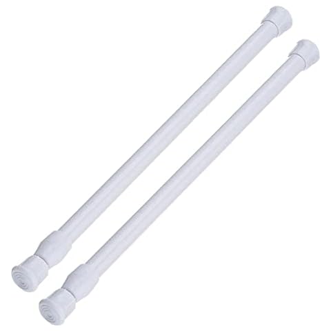 AIZESI 2pcs White Tension Rod 16 to 28 Inch Cover