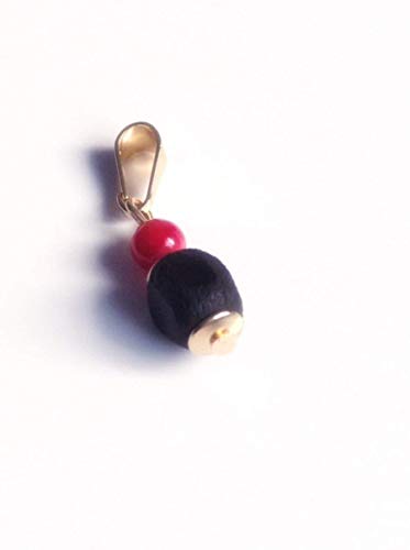 Sifrimania Genuine Azabache Jet Stone Red Coral Protection 1Cm Big Pendant For Chains Or Bracelets Dijes Mal De Ojo #TOP2