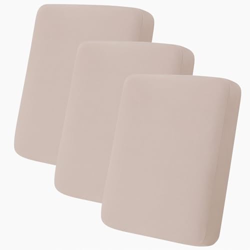 hyha Milk Silk Couch Cushion Covers, Sofa Covers for 3 Cushion Couch