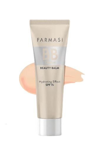 FARMASi Make Up BB Cream Beauty Balm, Full-Coverage Foundation, Concealer, Moisturizer BB Cream for All Skin Types, 1 fl. oz. / 30 ml (Light to Medium)
