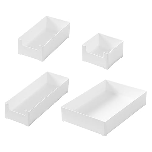BCOATH Organizador de cajones de escritorio estable 4 piezas rectangular caja de almacenamiento para aparadores y cocina diseño simple para una fácil organización