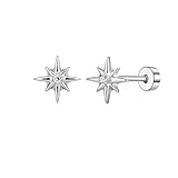 20g Étoile Cz Vis Dos Plat Petits Boucles d’Oreilles Pour Femme Homme...