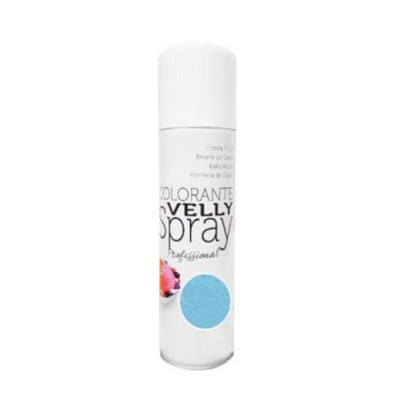 Colorante Alimentare VELLUTO Spray AZZURRO - 250ml - a Base di Burro di Cacao con Effetto Vellutato da Utilizzare su semifreddi e Gelati. per torte e dolci SCADENZA 31/07/2025