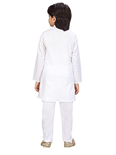 Image of Aarika Boys White Color Kurta Pyjama Set