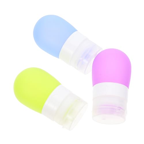 MALUGOGO 3個 旅行用シリコン装瓶 液漏れ防止 軽量コンパクト 携帯便利 トラベルトイレタリーボトル ローション シャンプー 詰め替え容器