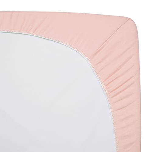 Image of American Baby Company 100% Natural Cotton Fitted Pack and Play Sheet 39 inch x 27 inch - Soft & Breathable Pack N Play Sheet for Playpen, Playard & Mini Crib Mattress, Blush Pink, for Boys & Girls