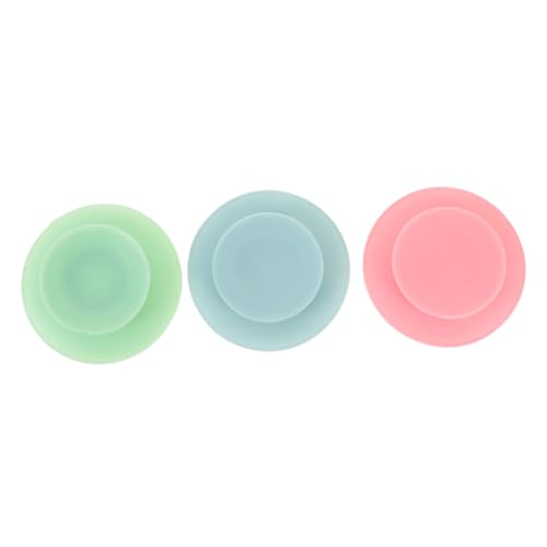 Cabilock 3pcs Kids Bowl Sucker Silicone Bowl Suction Cup Tableware Fixing Sticker Random Color