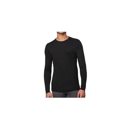 Camiseta masculina de manga comprida e gola redonda 32 Degrees Heat, Black/Black, Medium