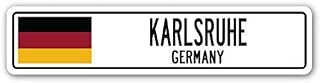 Karlsruhe Germany Street Sign German Flag City Country Road Wall Outdoor Street Sign/Subway Sign 4x16 inch