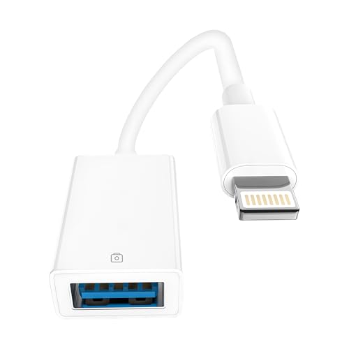 Lightning auf USB Adapter, Lightning USB Kamera Adapter [Apple MFi-Zertifiziert] Plug-and-Play iPhone OTG Adapter f&uuml;r iPhone 14 13 12 11 X 8 7 6 iPad, Unterst&uuml;tzt Kamera, Kartenleser, U-Disk, Maus,usw