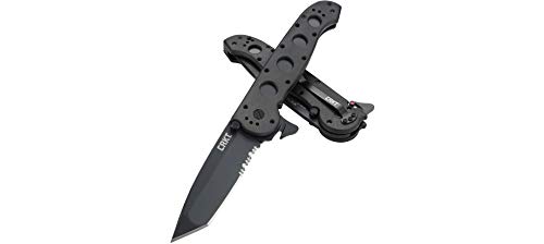 Image of CRKT M16-14ZLEK Folding Knife with Liner Lock: AUS 8 Triple Point Serrations Blade, Glass-Reinforced Nylon Handle, Reversible Pocket Clip, M16-14ZLEK