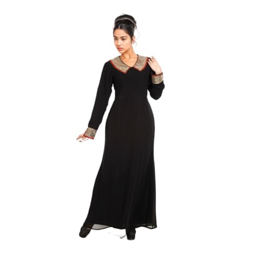 Abaya LA KASHA artisanale en georgette coupe trapèze robe d'exception