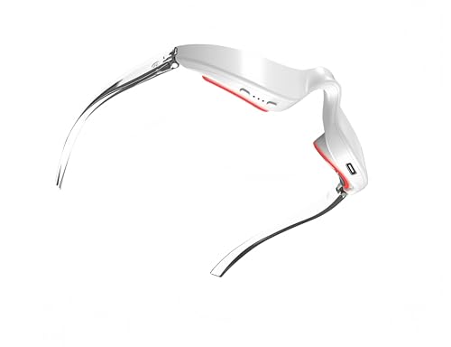 Vespera Wake & Refresh Rote Lichttherapie-Brille wiederaufladbares Augenmassagegerät mit 3 Stufen Mikrostrom reduziert Augenringe und lindert Augenermüdung für frische Augen