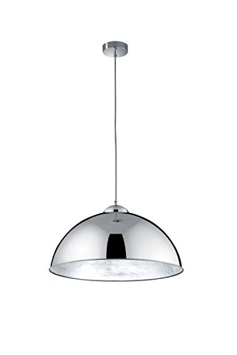 Preisvergleich Produktbild Trio Leuchten Pendelleuchte Romino II in Chrom, Schirm innen silberfarbig, 308000106