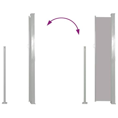Store latéral extensible résistant au vent et aux UV avec support en acier gris - 7