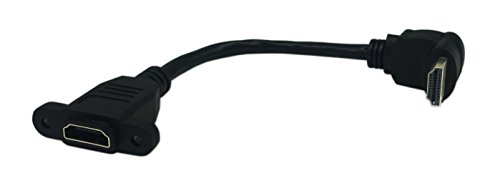 Cerrxian 15Cm 6Inch High Speed Hdmi 2.0 Down Angle Hdmi Male To Female Extension Cable With Screw Hole Panel Mount Support 4K 60Hz Resolution For Blu Ray Player, 3D Tv, Roku, Xbox360 (Black) (D) #TOP1