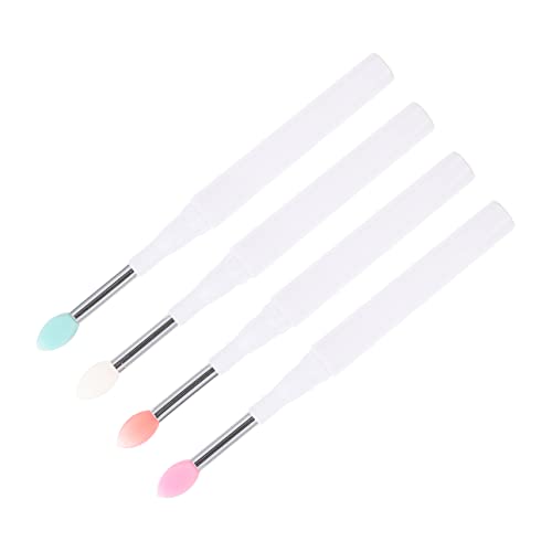 FOMIYES 4pcs Silicone Lip Brush Set Makeup Eyeshadow Applicators for Women Brush Cover Beauty Supplies for Cosmetics