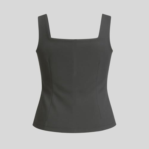 Image of RIYANSHI Girls' Two-Piece Outfit Set with Black Ribbed Tank Top and Cream Skirt