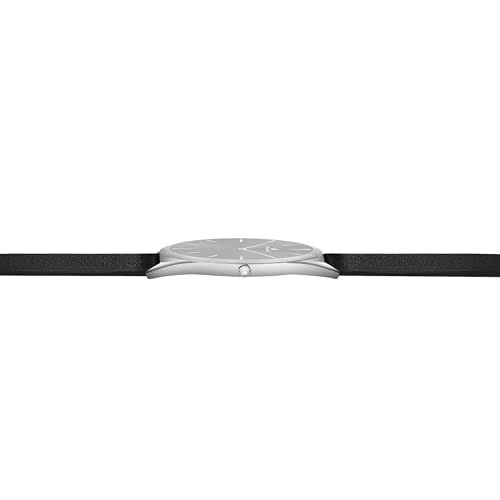 Image of Franklord Ultra-Slim Men's 5 mm Swiss Movement Dress Watch - 40 mm Case, Sapphire Crystal, 316L Stainless Steel with Leather Strap