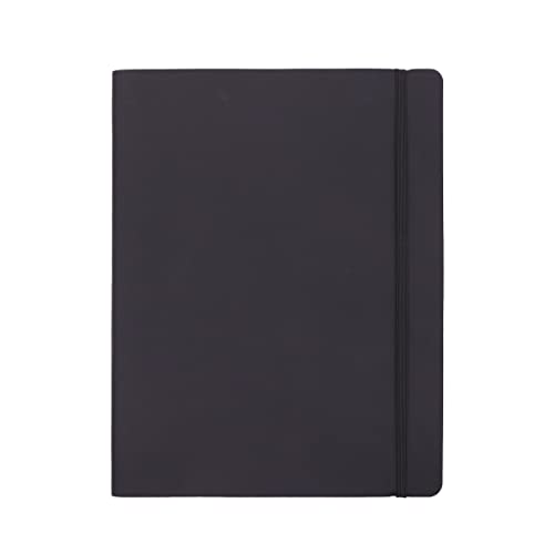 Amazon Basics Cuaderno a rayas de tapa blanda, tamaño XL, 25 x 20 cm, Negro