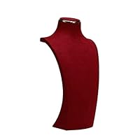 FbqLhe1ahh Modern Red Jewelry Bust Necklace Chain Display Stand Tower Rack Necklaces Mannequin for Home Bedroom Jewelry Display(Small)