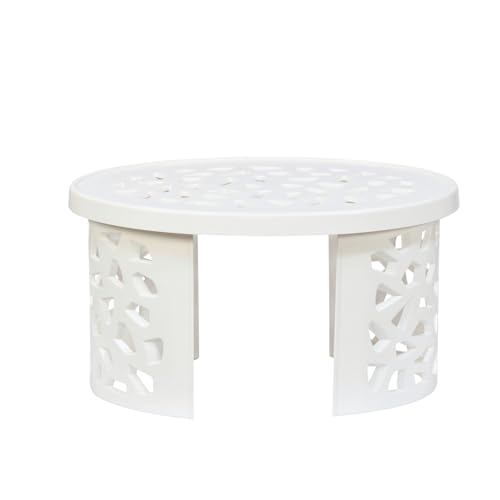 Image of Nilkamal Crystal Garden Patio Seating Chair and Table Set | 2 Chairs and 1 Table | Plastic Furniture for Indoor, Outdoor, Balcony, Cafe | Milky White