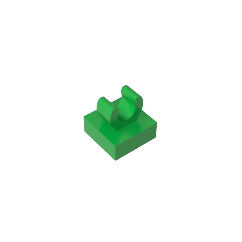 Gobricks 15712 Hinge Plate Tile Special 1x1 with Clip with Rounded Edges 50 Pieces GDS-818 Compatible with Lego Building Blocks Color:Bright Green — image 1