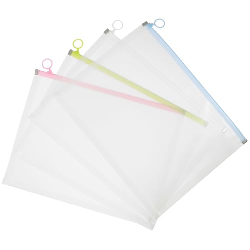 Sosoport Carpetas de Documentos A4 de Polipropileno PP Transparentes Cierre 4 Unidades Colores Mate Surtidos Organizador Práctico para Oficina Archivos y Recibos