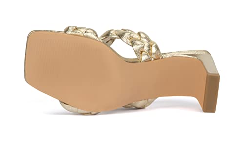 Image of Carcuume Women's Block Heel Square Open Toe Two Strap Mule Sandals