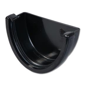 Flo Plast Hi-Cap Gutter Stop End External 115mm x 75mm Black REH1.BL - Deep Flow System