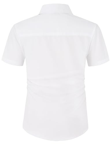 Spring&Gege Boys Short Sleeve Dress Shirts Stretch Wrinkle Free Casual Button Down Shirts2