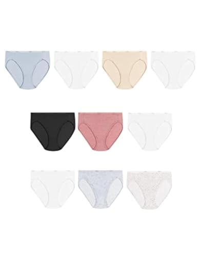 Image of Hanes Women's Underwear Pack, 10-Pack, Full-Coverage Cotton Blend Panties, Moisture-Wicking Underwear for Women