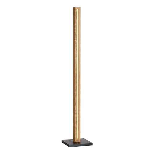 EDISHINE Lámpara de Pie LED de Madera Regulable, Luz Blanca Cálida de 3000K, 800 Lúmenes, con Interruptor de Pie, Función de Memoria, Columna de Luz Vintage para Sala de Estar, Dormitorio y Oficina
