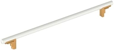 Signature Hardware 954044-18 Anberlin 18 Inch Center to Center Appliance Pull - Matte White Handle - Brushed Gold