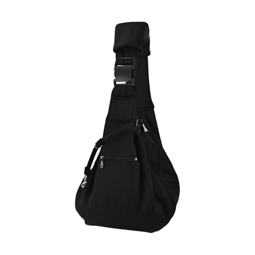 [pronala]ペットスリング 犬 抱っこ紐 メッシュ通気設計 底板+脱走防止ネット 肩パッド付き 調節可能 小型犬/猫対応 軽量 斜め掛け コンパクト収納  犬 キャリーバッグ 外出散歩必須 両面仕様 底板付き