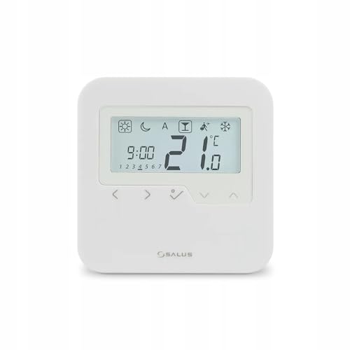 Salus HTRP230 Wöchentlich Raumthermostat, Elektronisch Temperaturregler 230V, LCD-Display, Aufputz, Weiß