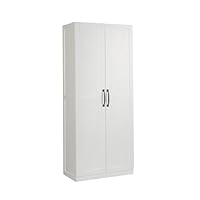 Sauder HomePlus Farmhouse Multipurpose Storage Cabinet Tall Pantry with Adjustable Shelves, in White Finish