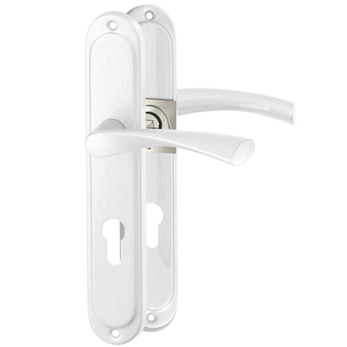 ERGO line ROMA Silber, klassische Türbeschlag Türgriff PZ - Profilzylinder Set Langschild Drückergarnitur, Türbeschlag, Türklinke, Türdrücker