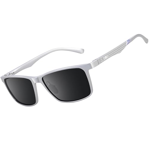 BIRCEN Mens Sunglasses Polarized UV Protection: Classic Shades for Men Driving Fishing with Al-Mg Metal Frame