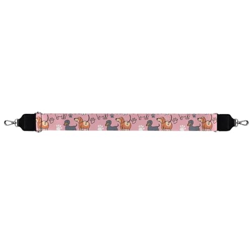 Image of Cute Dachshund Wide Bag Straps Replacement Crossbody Green Sausage Dog Guitar Straps for Handbags /Purses /Messenger Bags Backpack Straps Replacement Adjustable Length from 30 inch to 50.3 inch