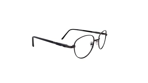 Image of Bifocal Distance Zero Near +1.00 to +3.00 Reading Glasses For Men Women, Metal Oval Shape Medium Size Full Frame With Unbrekable Anti Reflected Fibre Glasses