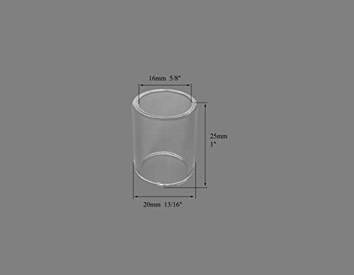 Image of RIVERWELD TIG Stubby Gas Lens Collet Bodies 1 /8 inch Ceramic Cups 53N kit 12pcs | 17GL18 10N25S 3.2mm Quartz Nozzle Clear Glass Cup #10 5 /8 inch 16mm for DB SR WP 17 18 26 TIG Welding Torch