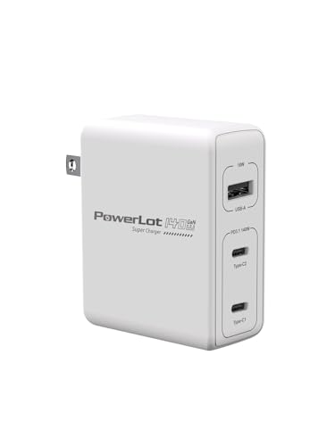 PowerLot 140W GaN PD Power Adapter,18W USB-A Charger, PD3.1 140W Type C Wall Charger or MacBook Pro 16'', Dell XPS, iPhone 16/15 Pro Max, iPad Pro, Chromebook,Tablet -  140W Charge