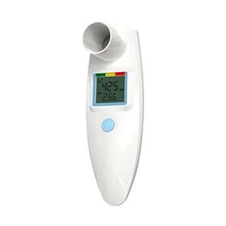 Peak Flow Meter, Kein Bluetooth, für Erwachsene und Kinder zur Überwachung der Lungenfunktion, LCD, Digitales Spirometer für Asthma, COPD, PEF & FEV1, Risikoanzeige, Tagebuch Formular