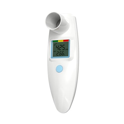 Peak Flow Meter, Kein Bluetooth, für Erwachsene und Kinder zur Überwachung der Lungenfunktion, LCD, Digitales Spirometer für Asthma, COPD, PEF & FEV1, Risikoanzeige, Tagebuch Formular
