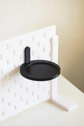 Generisch Caja SKADIS (70 x 90 x 30 mm) y plataforma redonda (9 cm de diámetro), práctica bandeja impresa en 3D (gris, plataforma redonda (9 cm de diámetro)